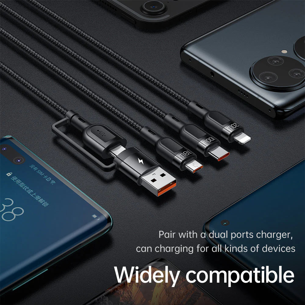 Mcdodo CA-880 Multifunction Data Cable – 2 in 1 PD USB-C / USB-A / Lightning / 1.2 Meters / Black