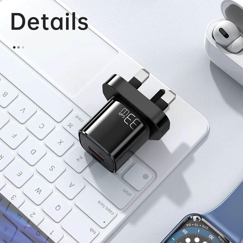 Mcdodo CH-0591 Nano Series 33W PD+QC Dual Port Charger (UK plug)