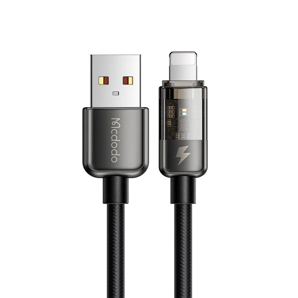 Mcdodo CA-314 Auto Power Off Lightning Transparent Data Cable 1.8m