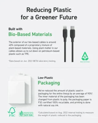 Anker 542 USB-C to Lightning Cable (Bio-Based) (1.8m/6ft) – Black