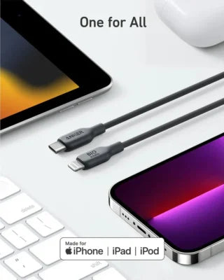 Anker 542 USB-C to Lightning Cable (Bio-Based) (1.8m/6ft) – Black