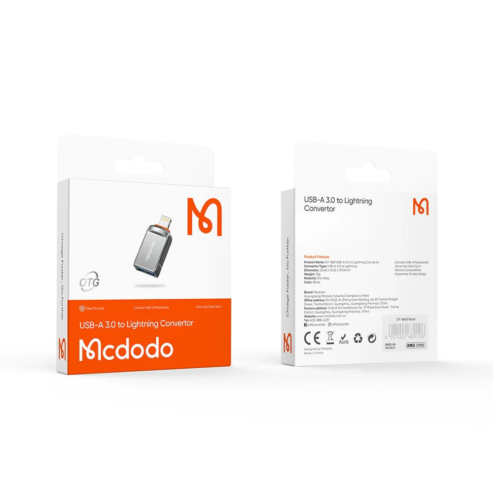 Mcdodo OT-8600 OTG USB-A 3.0 to Lightning Adapter