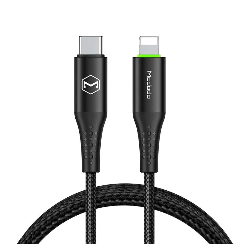 Mcdodo CA-736 Lightning To Type C Cable – 1.2M / 36W / Black
