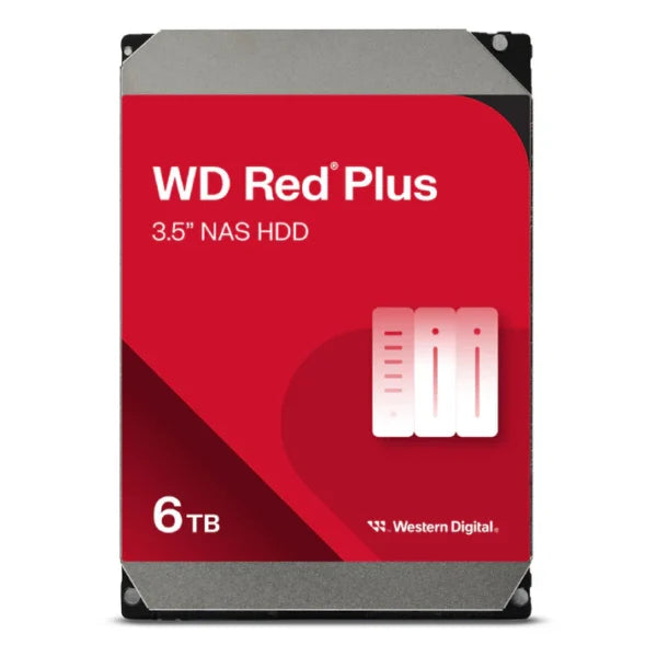 WD Red Plus Internal NAS HDD – 6TB / 3.5-inch / SATA-III / Up to 180MB/s / 256MB