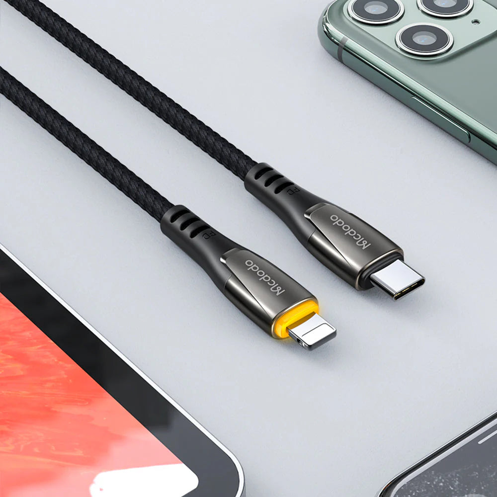 Mcdodo CA-765 Porsche Series PD Type-C to Lightning Cable with LED – 1.8m