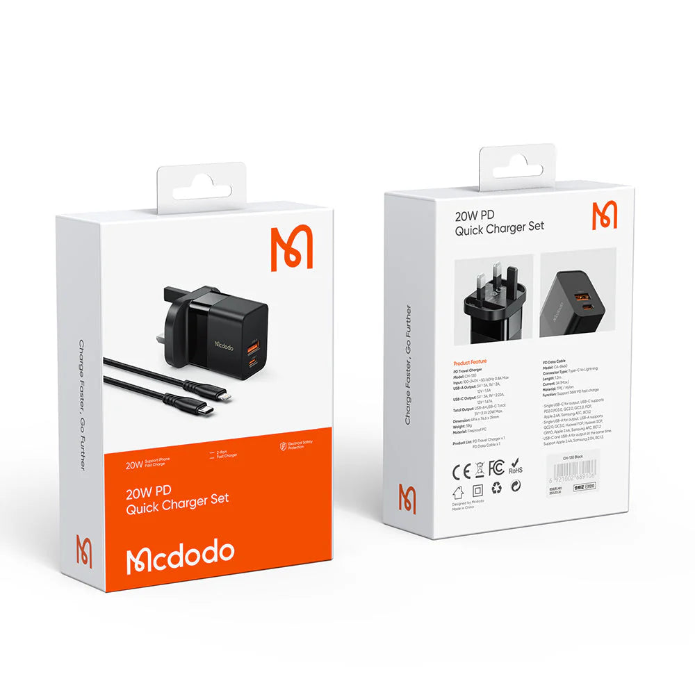 Mcdodo CH-1302 20W PD Quick Charger Set