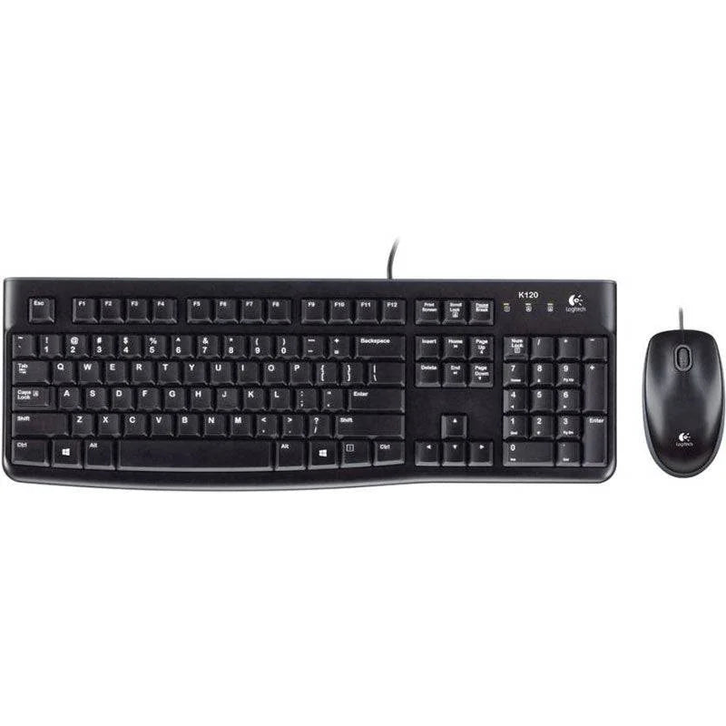 Logitech MK120 – Wired / USB / Quiet Typing / Arb/Eng – Keyboard & Mouse Combo