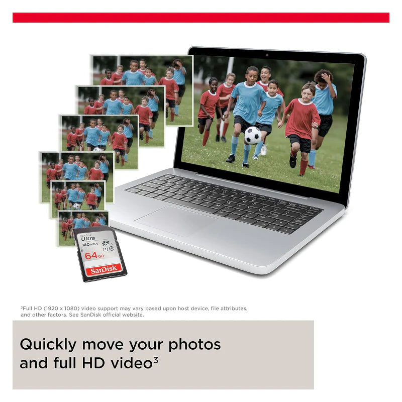 SanDisk 64GB Ultra SDXC UHS-I / Class 10 Memory Card, Speed Up to 140MB/s