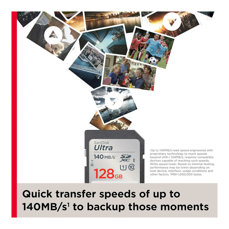 SanDisk Ultra SDHC UHS-I card and SDXC UHS-I card – 128GB/ 140MB/s