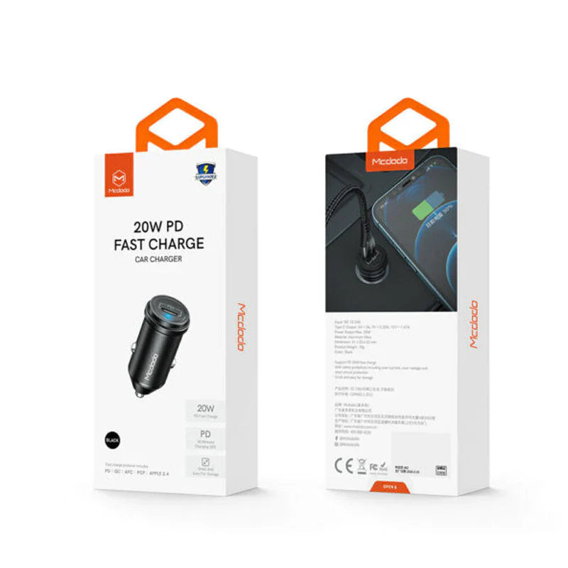 Mcdodo CC-749 PD USB-C Fast Car Charger – 20W / Black