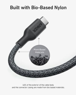 Anker 544 USB-C To USB-C 140w Bio-Nylon Cable (0.9m/3ft) – Black