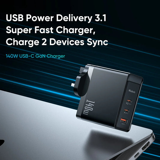 Mcdodo CH-2901 140W GaN 5 Pro Dual Type-C + USB Fast Charger