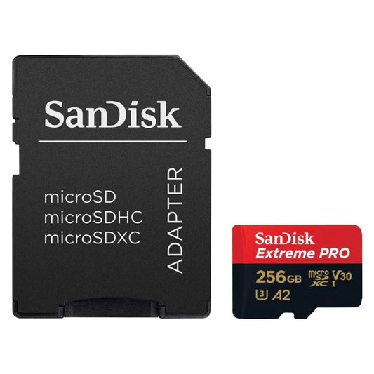 SanDisk Extreme PRO microSDXC UHS-I CARD with Adapter - 256GB / Up to 200 MB/s