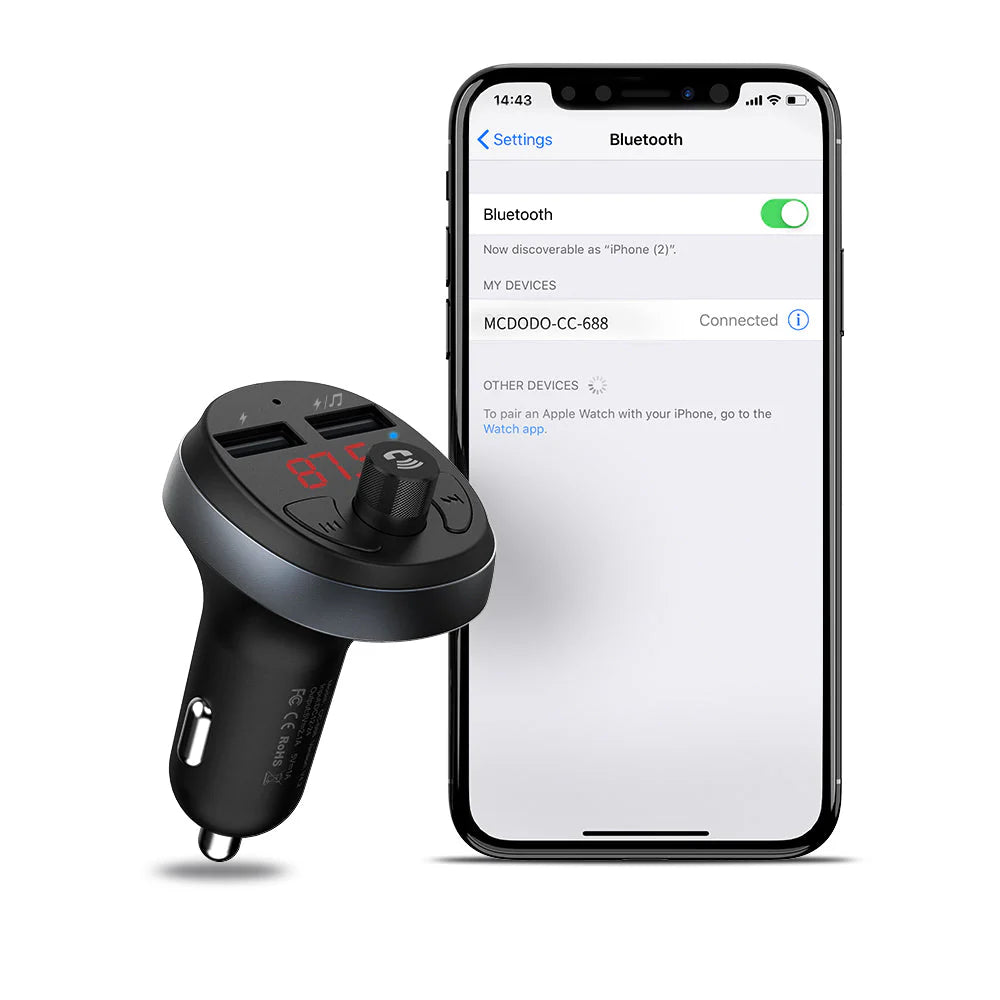Mcdodo CC-6880 Bluetooth5.1 FM Dual USB Car Charger