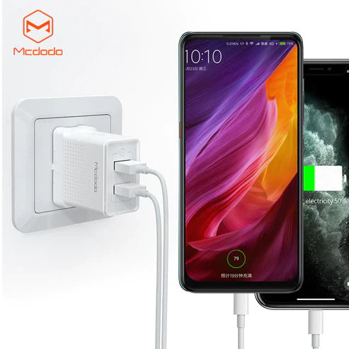 Mcdodo CH-572 Dual USB Charger (UK) + Type-C Cable / Travel Set