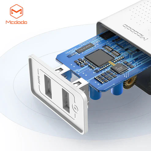 Mcdodo CH-572 Dual USB Charger (UK) + Type-C Cable / Travel Set