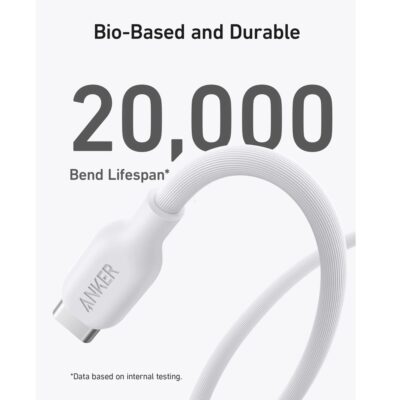 Anker 544 USB-C to USB-C Cable 140W Bio-Based 3ft – White