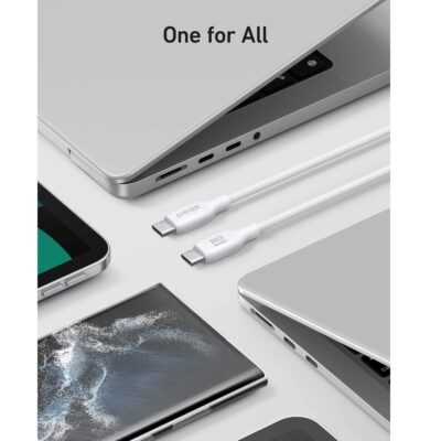 Anker 544 USB-C to USB-C Cable 140W Bio-Based 3ft – White