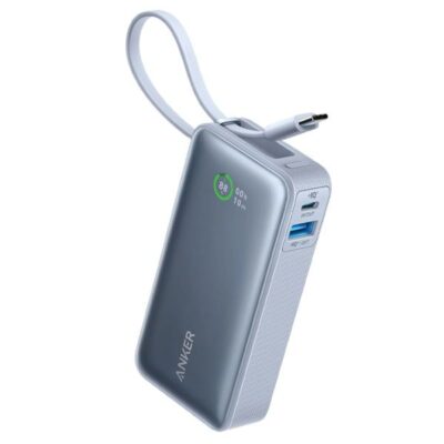 Anker 30W Fast Charging 10,000 mAh Built-in USB-C Cable – Blue