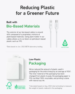 Anker 542 USB-C to Lightning Cable (Bio-Based) (1.8m/6ft) – White