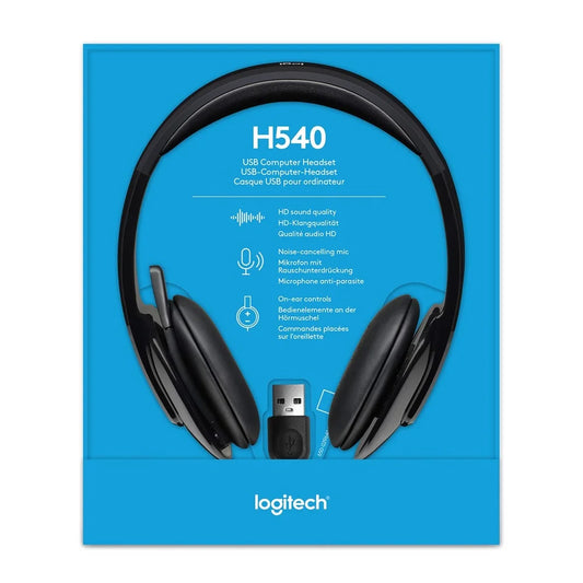 Logitech H540 USB Wired Headset – Wired / USB / Stereo / Black